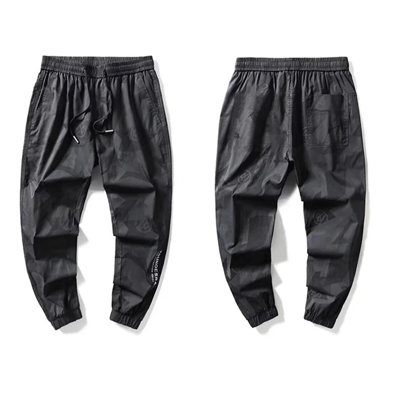 Men's Lightweight Hiking Climbing Pants Trend Camouflage Outdoor Sports Trousers Baggy Bound Feet Designer Casual Street Pants