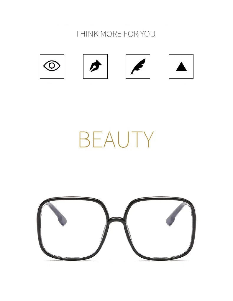 Optical Transparent Women Glasses Frame Large Size Ultralight TR90 Plastic Eyewear Men Big Myopia Spectacles Frames Square Fram