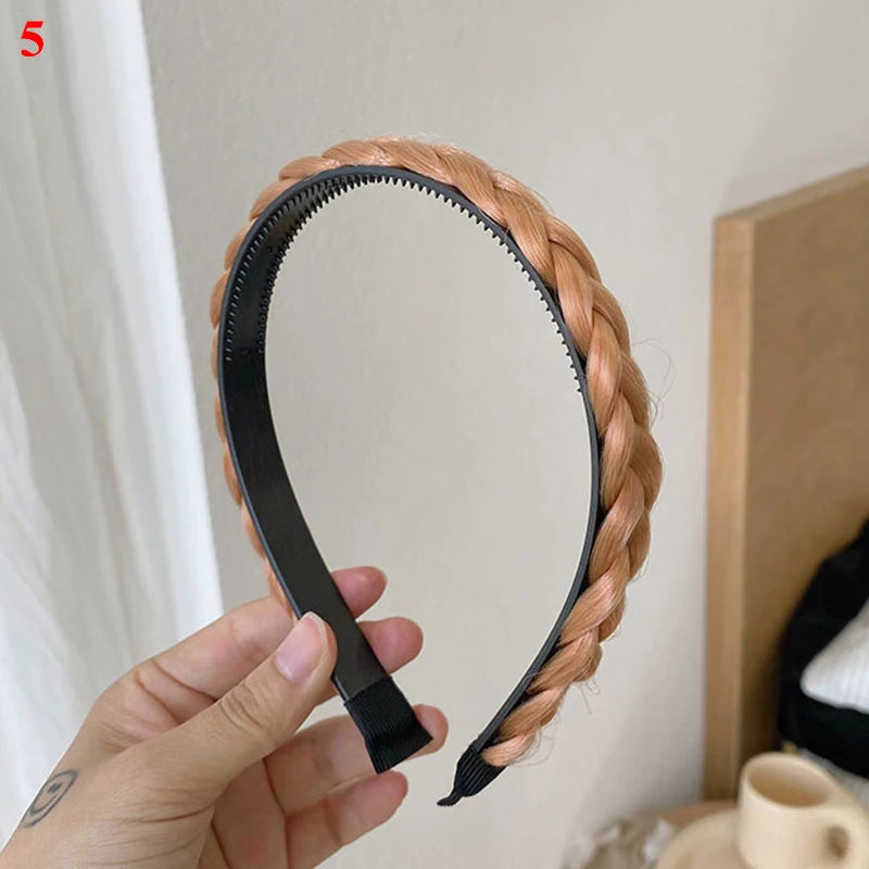 Twist Wig Headbands For Women Wide Braids Hairbands Handmade Head Hoop Hair Styling Headwear Accessories Gift