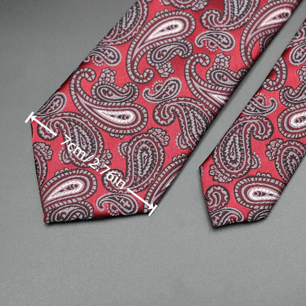 Mens Gift Tie Set Exquisite Red Jacquard Wine Burgundy Paisley Wedding Tie For Men Fashion Design Quality Hanky Dropshipping