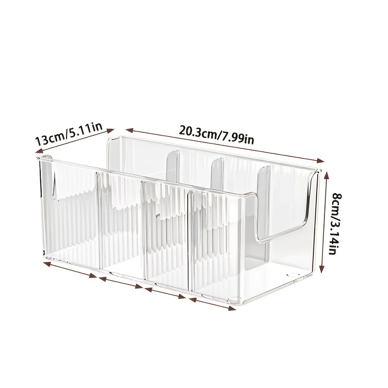 Medicine Storage Box Transparent Divided Desktop Medicine Organizer 4-Compartment Makeup Organizer Storage Rack First Aid Box
