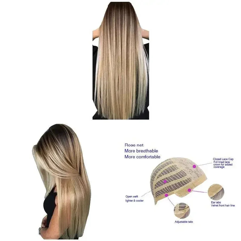 Synthetic 28Inch 72cm Hair Extensions Long Straight Wig Hairstyle Hairpieces Heat Resistant False Hair Daily Use Hair Wigs