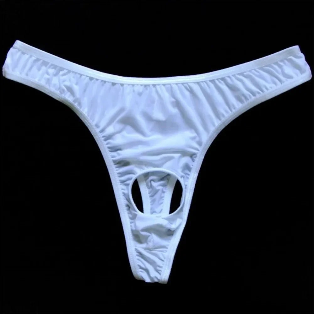 Translucent Nylon Thong Men Jockstrap Gay Lingerie Cock Hole Mens String Bikini Homme Men's Erotic Tanga Gay Wear