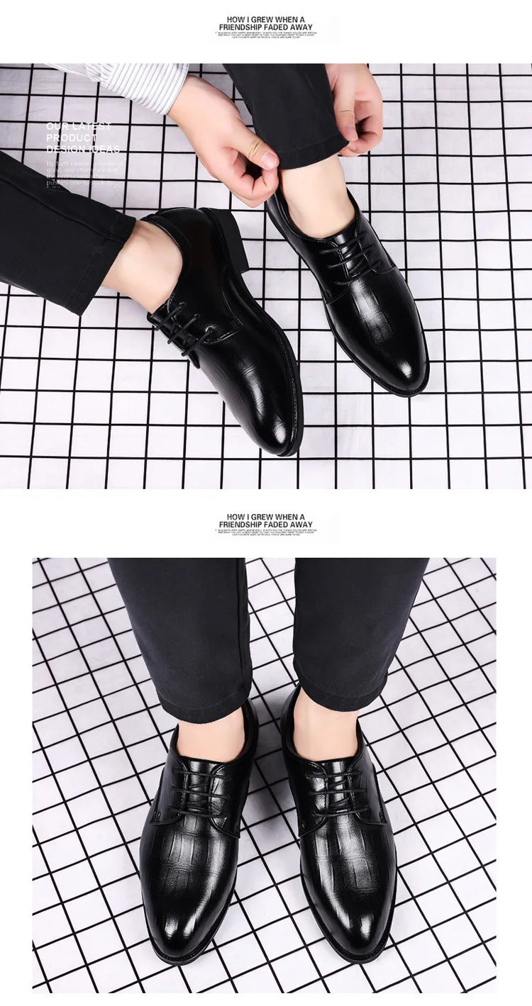 2026 New Mens Leather Dress Shoes Men's Formal Social Male Shoe Casual Business Pointed Toe Luxury Party Designer Shoes for Men