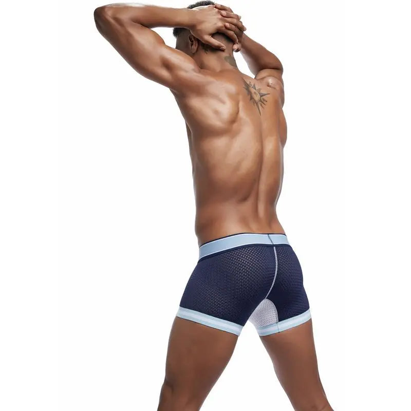 JOCKMAIL Men Underwear Boxes Mesh Quick Drying Ice Silk Breathable Youth Fashion Calzoncillos Sexy Am Gosteren Killer Sansursuz