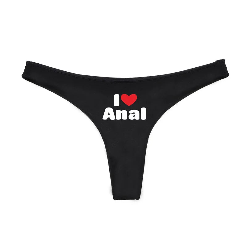 I LOVE ANAL Female Lingerie Girls G String Red Cotton Underwear for Womens Soft Seamless Invisible Breathable Sport Underpant