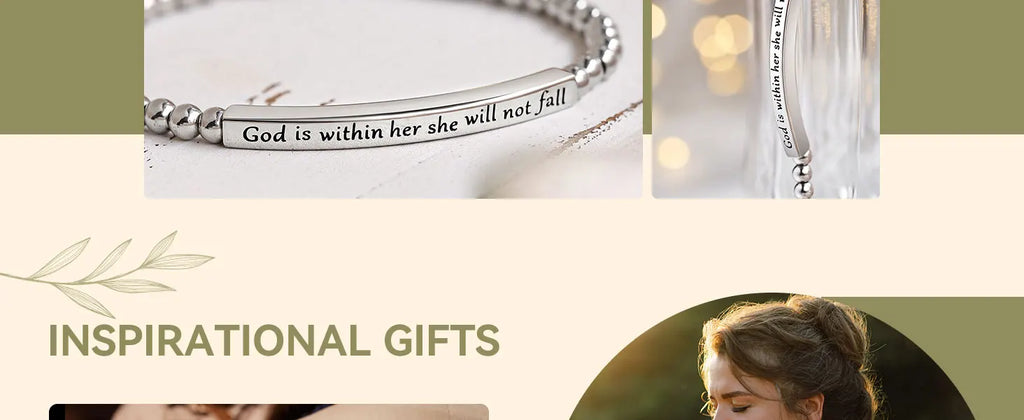 Religious Gift for Her God is Within Her She Will Not Fall Bible Verse Bracelet Gift for Her