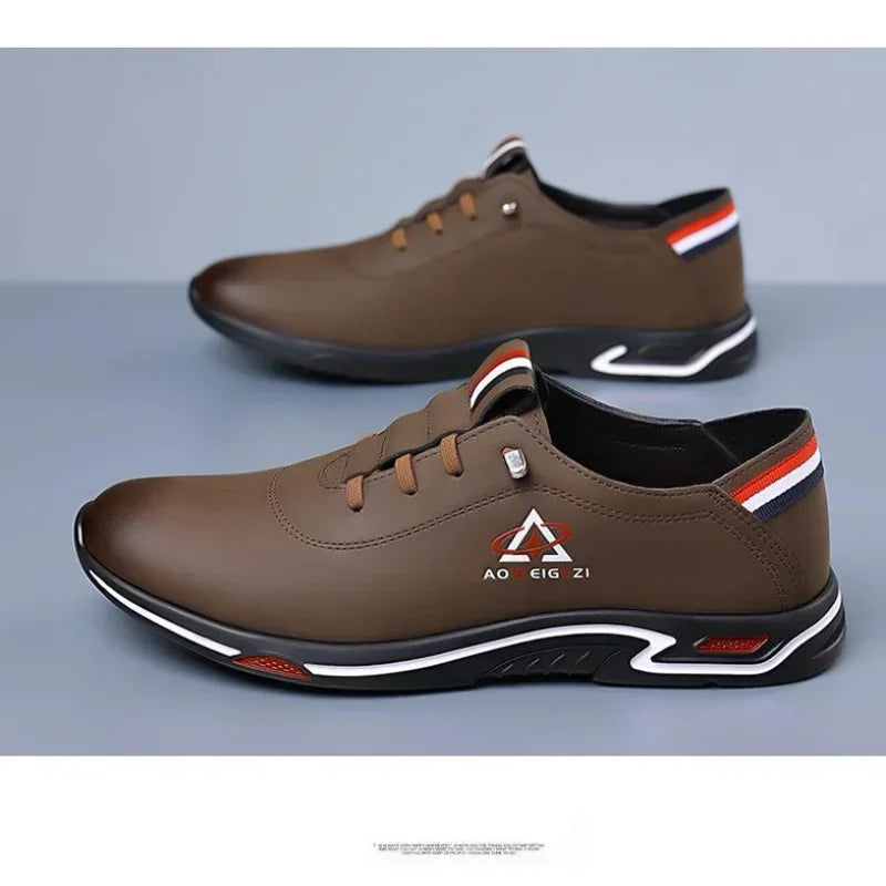 Men's Shoes Fashion Soft Soled Men Casual Shoes British Style Formal Shoes Breathable Lace-Up Bottom Light Sneakers Male Size
