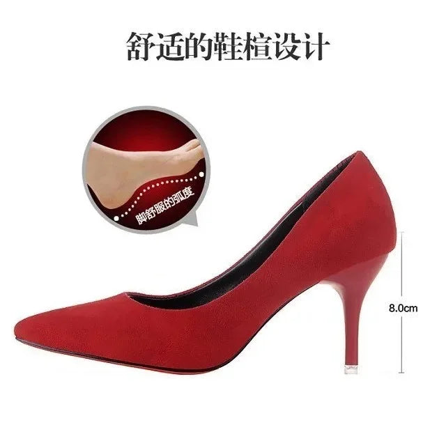 Women Shoes Pointed Toe Pumps Patent Leather Dress Red 8CM High Heels Boat Shoes Shadow Wedding  for Wedding Women