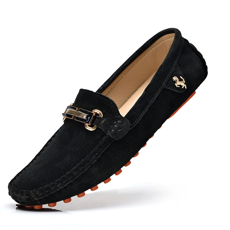 YRZL Loafers Men Big Size 48 Soft Driving Moccasins High Quality Flats Genuine Leather Shoes Men Slip-on Suede Loafers for Men