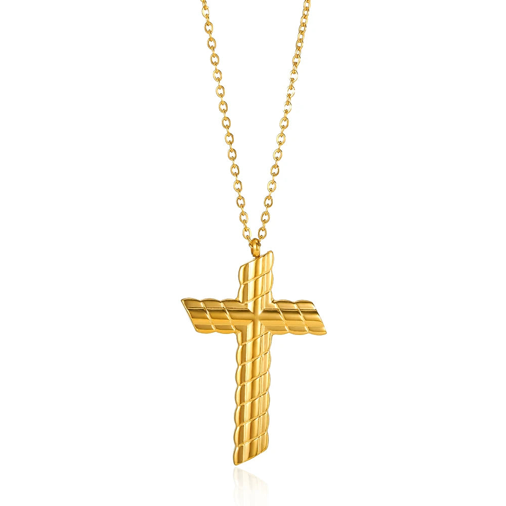 Cross Necklace For Women Classic Cross Collar Gold Color Egyptian Nile Ankh Choker Stainless Steel Chain Aesthetic Jewelry Gift