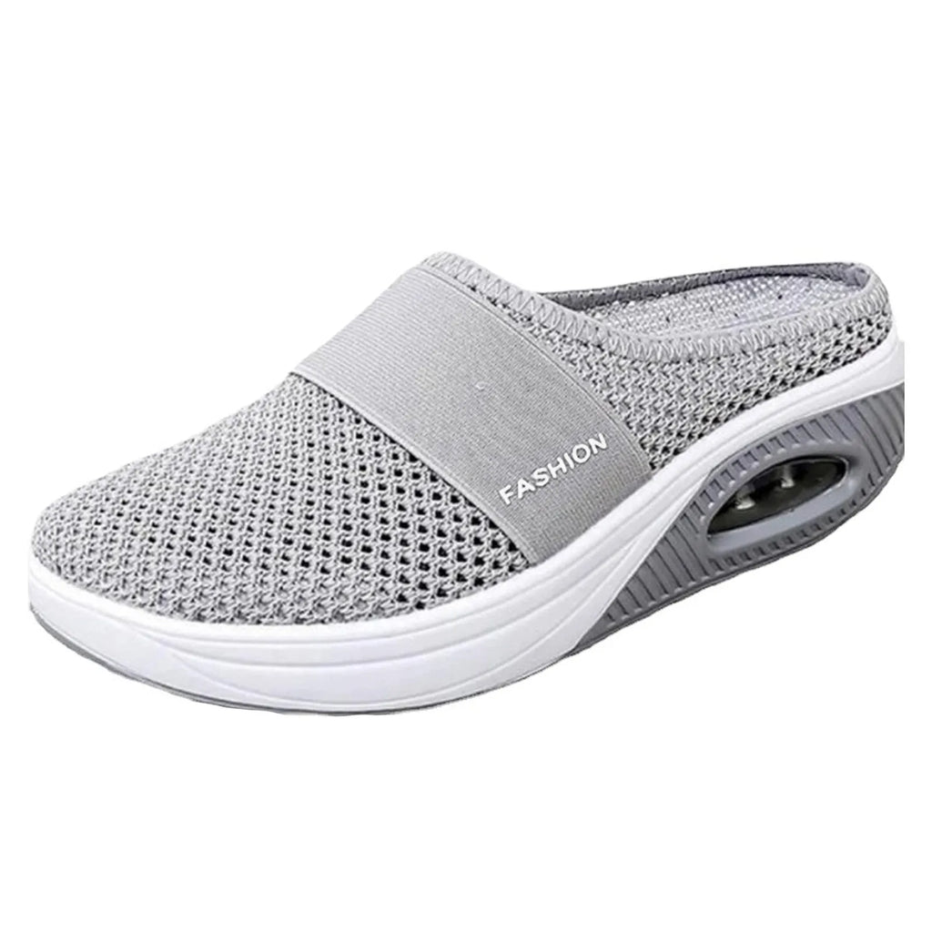 Women Air Cushion Slip On Walking Shoes Breathable Knit Sneakers Lightweight Comfortable Casual Shoes Walking Footwear