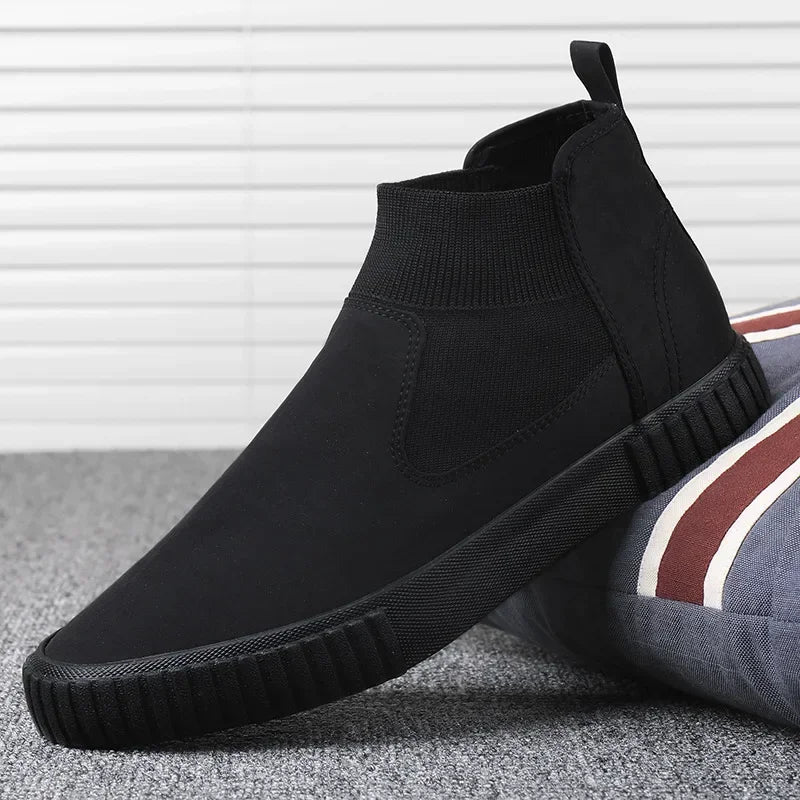 2025 New High Top Men Shoes Flats Slip on Casual Shoes Male Canvas Shoes Plimsolls Espadrilles Man Trainers Zapatillas Hombre