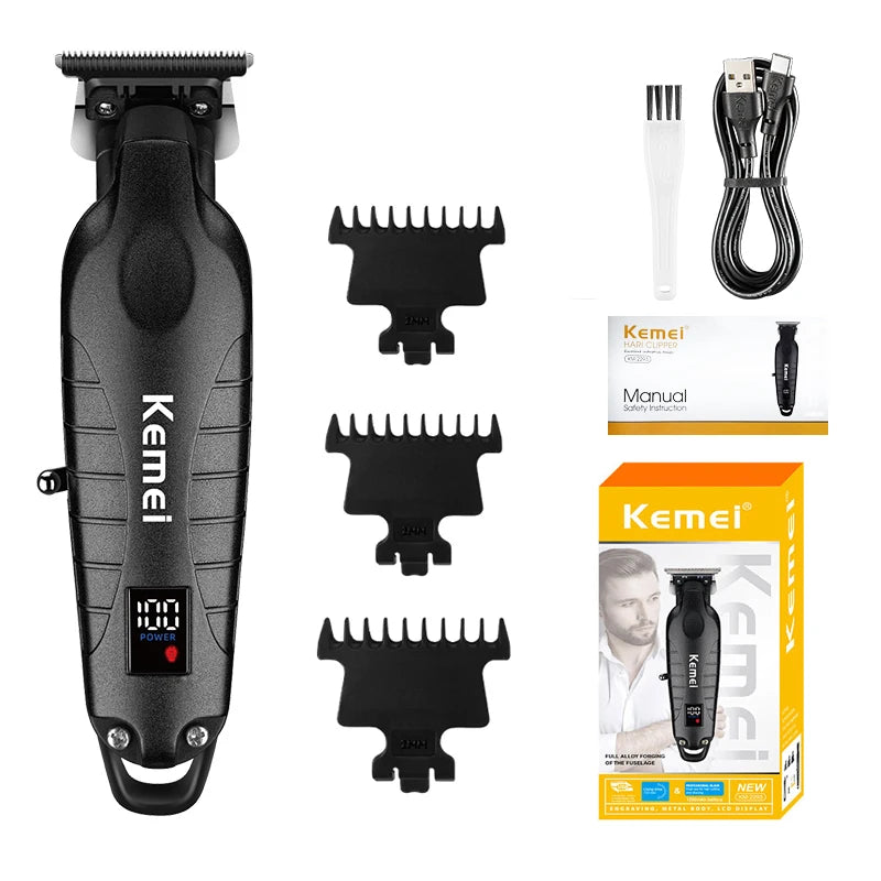 Kemei KM-2293 Original Electric Hair Clipper Rechargeable Hair Trimmer LCD Display Hairdresser Professional Cutting Machine