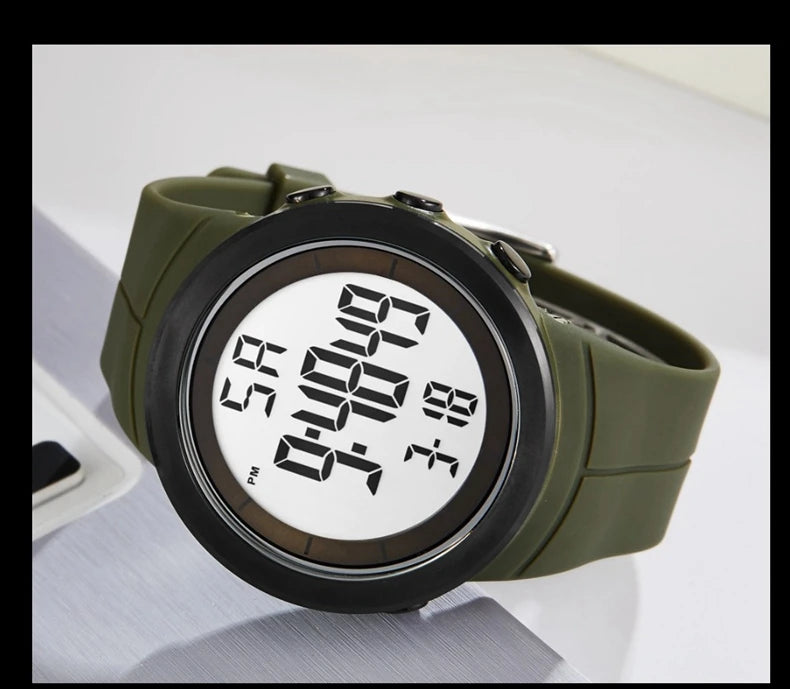 Digital Watches for Men Black Waterproof Tactical Wristwatch Big Dial Waterproof Electronic Led Military Clocks Alarm Stopwatch