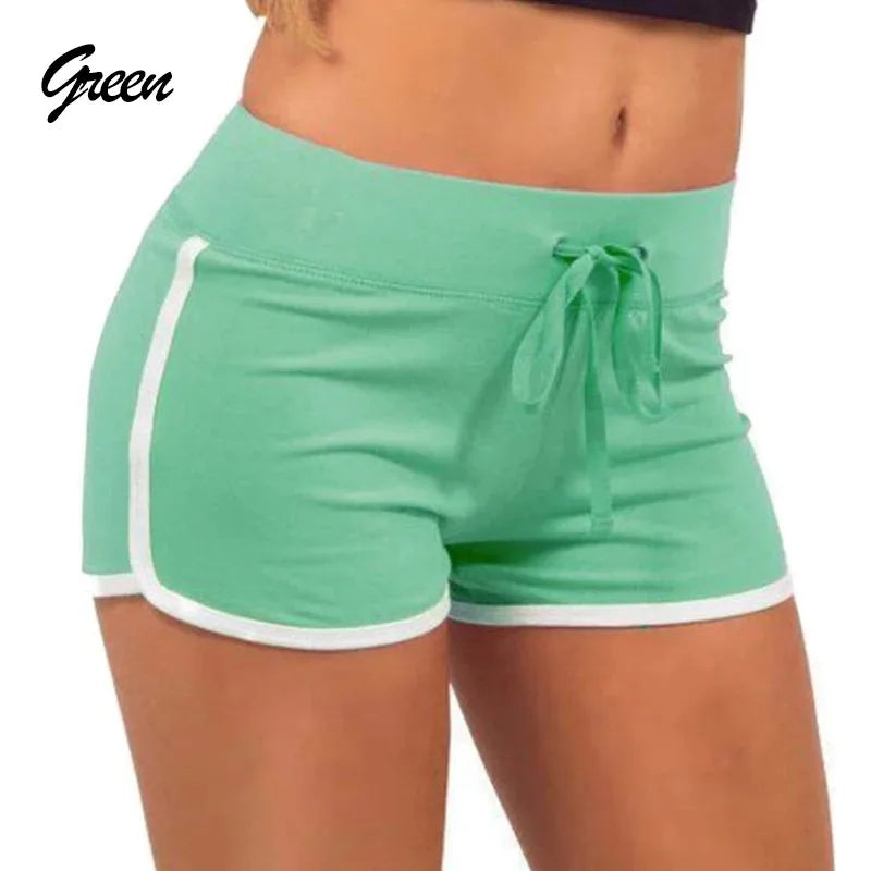 Women's Sports Shorts, Cotton Drawstring Shorts, Stretch Elasticated Waistband Shorts, Casual, Beach, Yoga, Running, Summer
