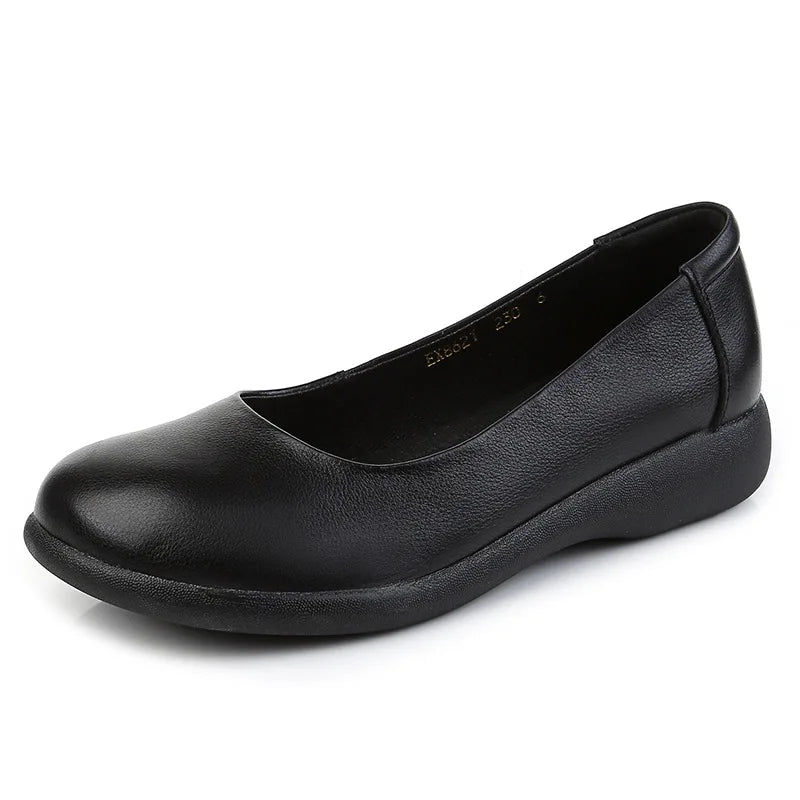 2025 Women Shoes Genuine Leather Spring New Dress Shoes Women Large Size Low Heels Office Lady Shoes