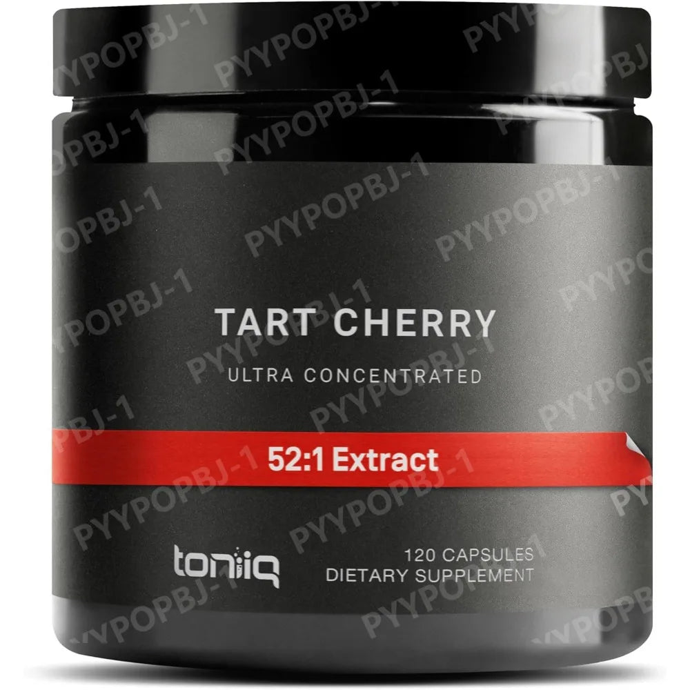 Toniiq Tart Cherry Capsules Ultra High Potency 52:1 Extract - Highly Concentrated - Third-Party Lab Tested for Purity & Quality