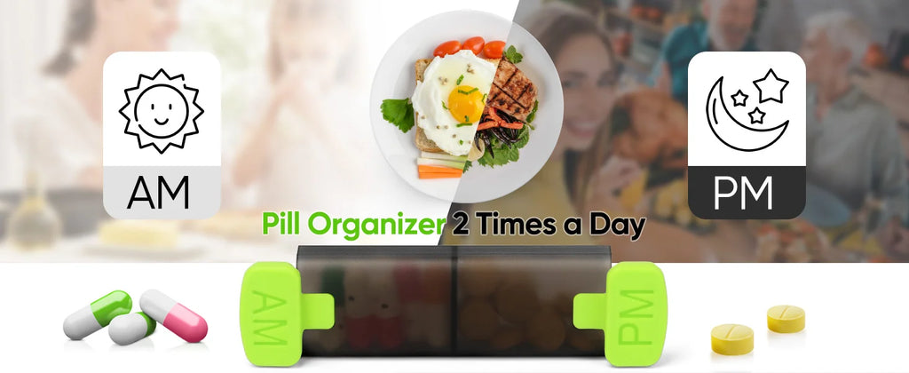 Medicine Box Weekly Pill Organizer Pill Box 7 Day with One-Side Large Openings for Easy to Use Case for Medication Vitamins Fish