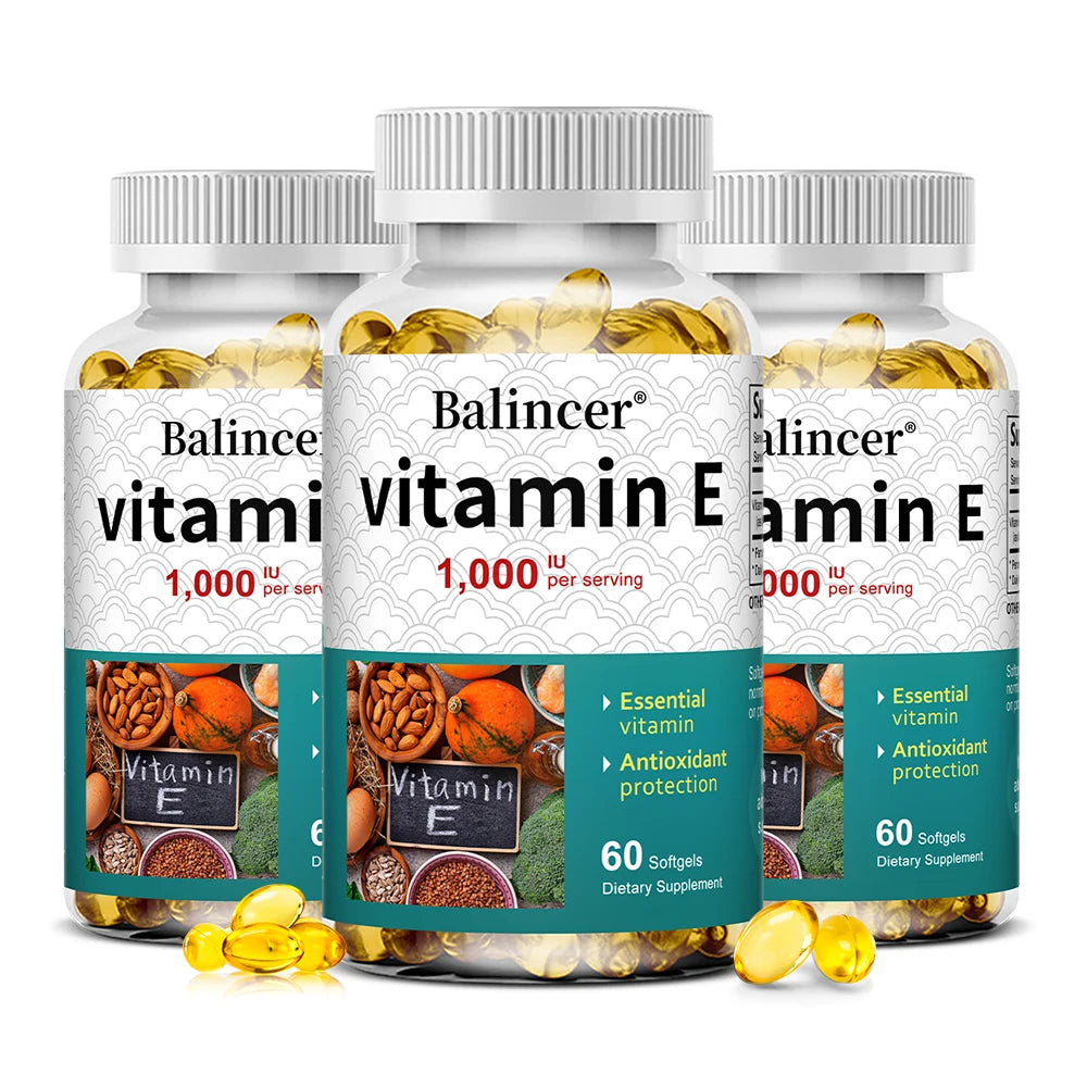 Vitamin E Supplement, 1000 IU Per Serving, Powerful Antioxidant, Supports Skin, Heart, Brain and Immune System – Non-GMO