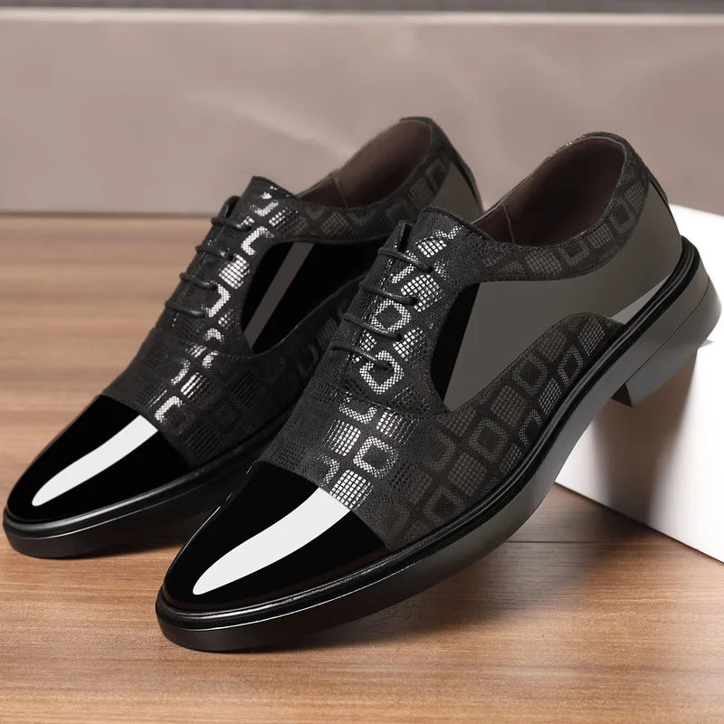 Luxury Dress Shoes for Men 2025 Spring Autumn Fashion Formal Suit Shoes Man Brand PU Leather Wedding Party Style Susiness Shoes