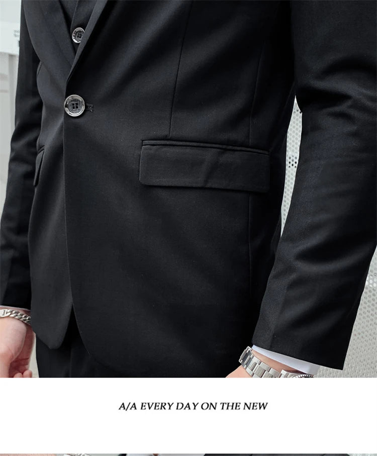 Suits for Men - 3 Pieces - New Fabrics - Fashionable Business Gentleman - Slim Fit - Wedding  Professional Business Formal Dress