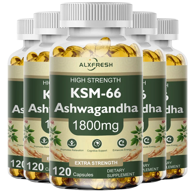KSM-66 Natural Ashwagandha Capsules Ashwagandha Supplement| 1800mg for Health Support - Plant Based Vegan Gluten-Free