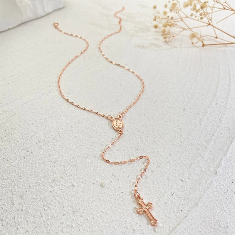 Religious Crosses Necklace Gothic Styles Clavicle Chains Vintage Crucifix Pendant Neckchains Handmade Party GIfts for Women Girl