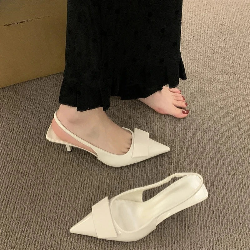 2025 Summer Women's Shoes High Heel Women Sandals Fashion Pointed Toe Singbacks Shoes Design Style Banquet Party Sandalias Shoes