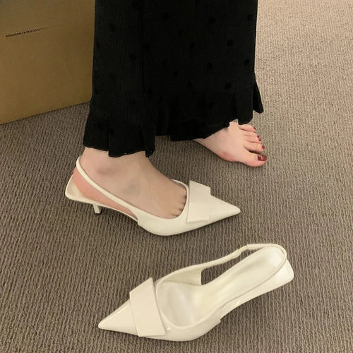 2025 Summer Women's Shoes High Heel Women Sandals Fashion Pointed Toe Singbacks Shoes Design Style Banquet Party Sandalias Shoes