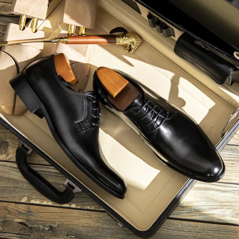 Leather Shoes for Men Luxury Business Men's Shoes High Quality Casual Oxford Dress Shoes Male Lace-Up Office Wedding Formal Shoe