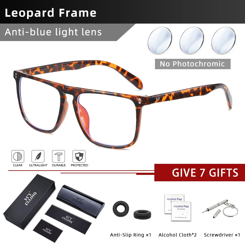 CLLOIO New Style Men Reading Glasses Women Fashion Anti Blue Ray Myopia Glasses Customizable Prescription Optical Eyewear Frames