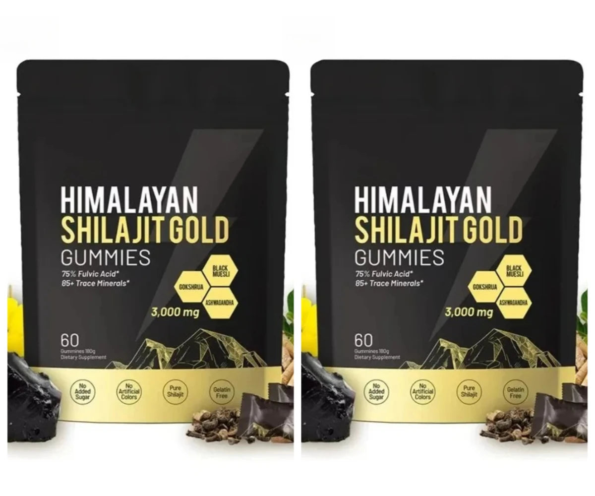 Pure Himalayan Shilajit Gummies Supplements Contain 3000mg xilaizhi & 85+ Trace Minerals Daily health support 60 Pieces