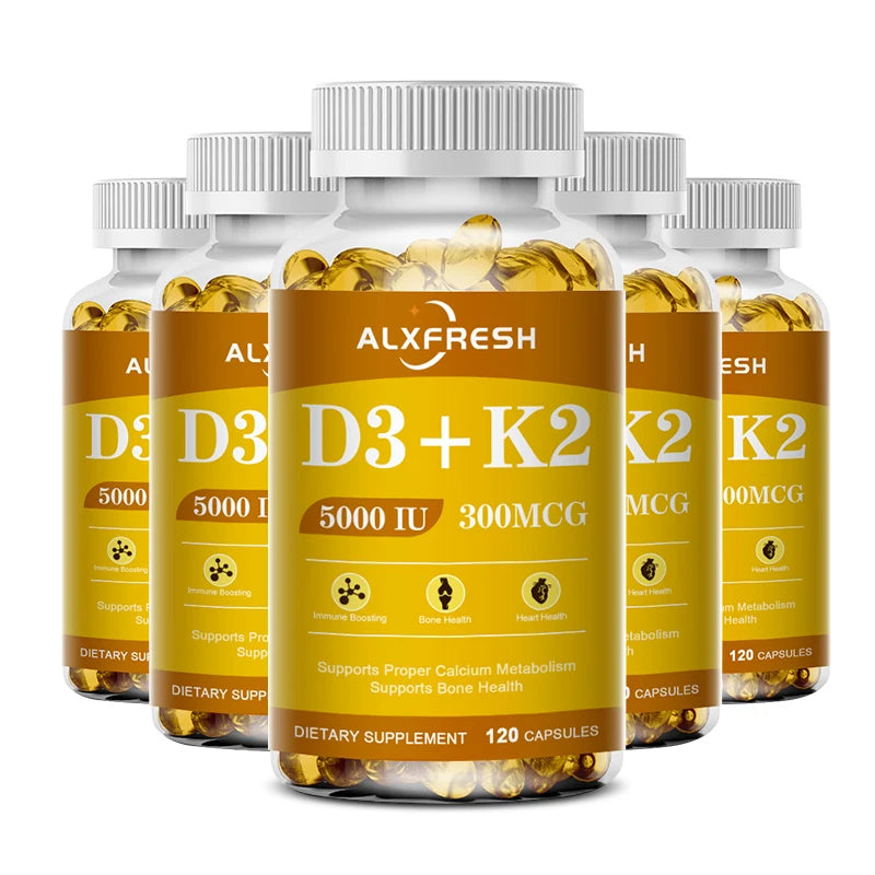 D3K2 Capsules Support Calcium Absorption Strengthen Bone and Teeth Health and Protect the Cardiovascular and Immune systems