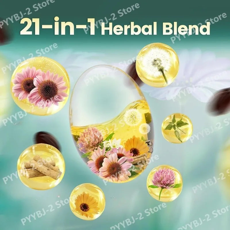 Lymphatic Drainage Capsules 4275mg 21 in 1 with Herbal Blend with Dandelion Burdock & Turmeric Supplement 240 Softgels Per Bag