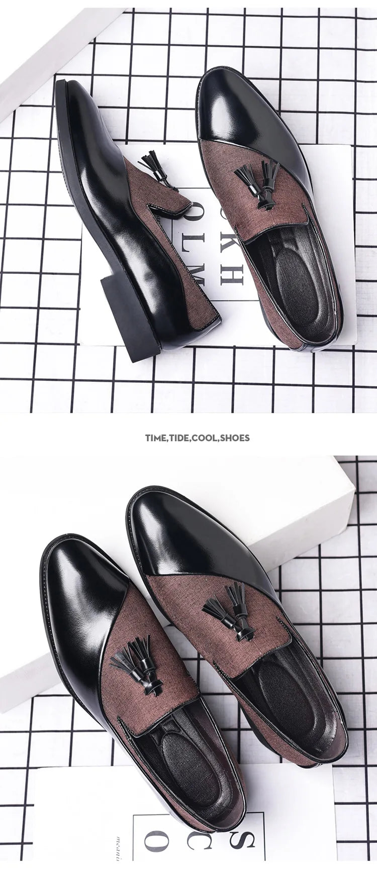 Mens Dress Shoes 2026 New Casual Leather Shoes Men Business Dress Leather Shoes Trend Versatile  Loafers  Pointed Toe Slip-On