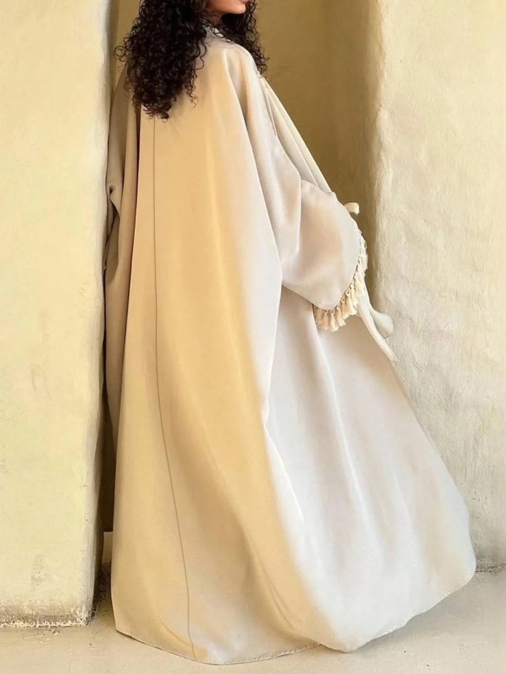 Dubai Abbayas for Women Muslim Dress Open Abayas Fringed Kimono Cardigan Caftan Marocain Femme Robe Dubai Abayo Islamic Clothing