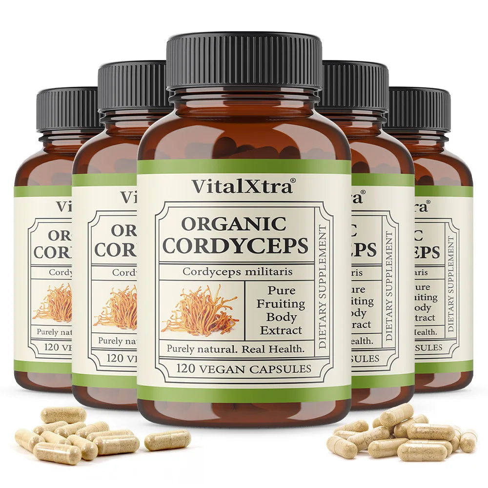 1000mg Organic Cordyceps Sinensis Extract, Sports Nutrition Supplement, Enhances Energy, Endurance, and Immunity, 120 Capsules