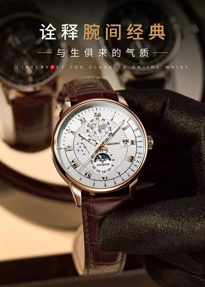 2026 Men Watch Fashion Top Luxury Sport Men's Wristwatch Waterproof Luminous Leather Date Quartz Watches Man clock