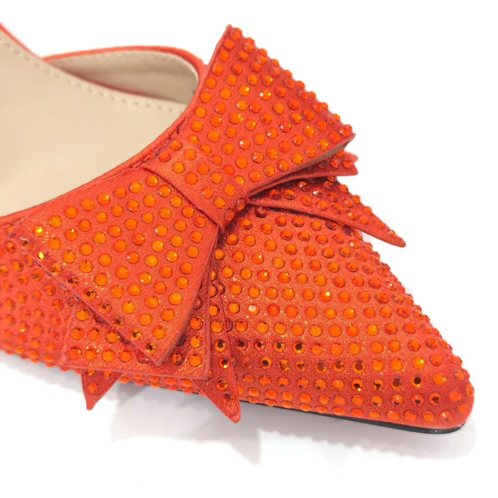 2022 Fashion Womens Dress Shoes Open Toe Ladies Sandals with Heels Latest African Women Wedding Shoes Decorated with Rhinestone