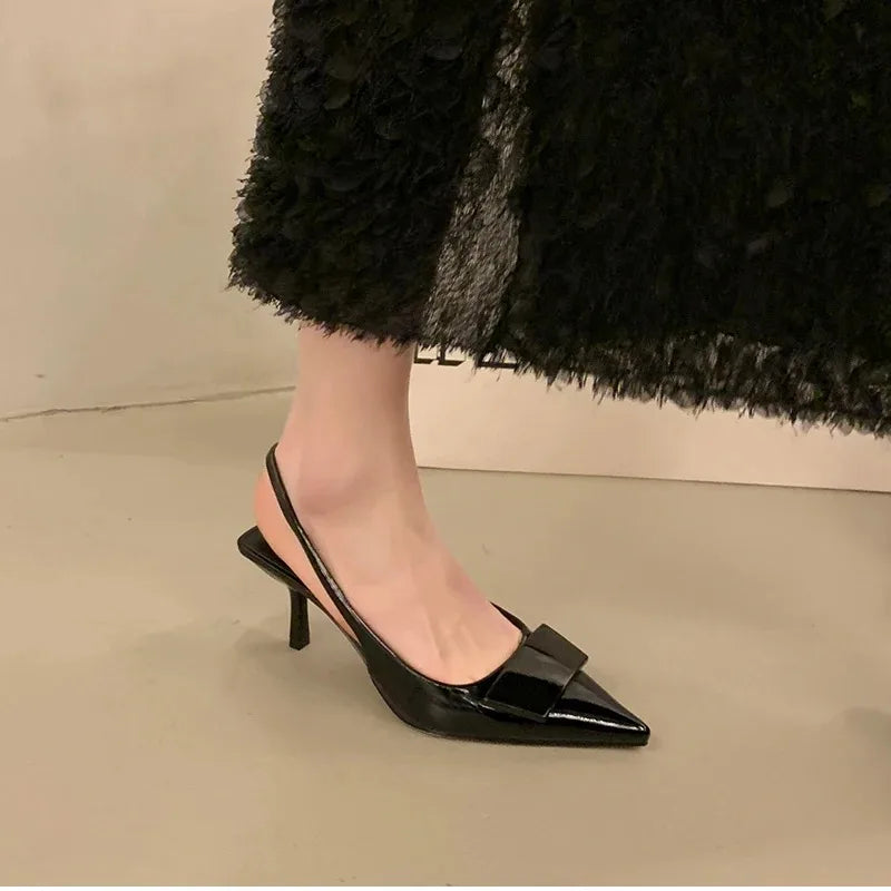 2025 Summer Women's Shoes High Heel Women Sandals Fashion Pointed Toe Singbacks Shoes Design Style Banquet Party Sandalias Shoes