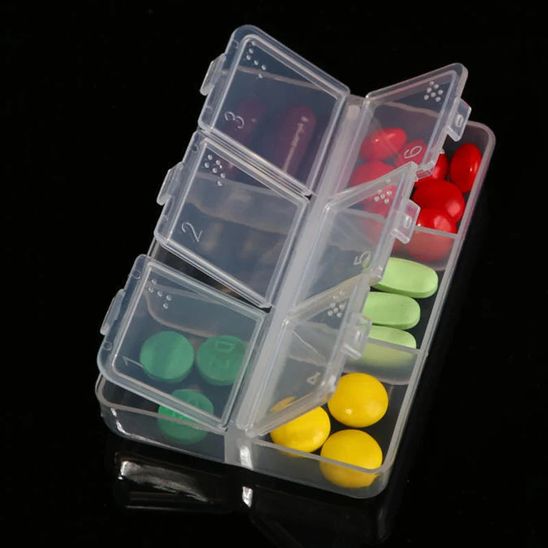 6 Grids Mini Medicine Organizer Boxes Shelf Pills Storage Case Organizer Compartment Travel Portable Pill Boxes Weekly Dispenser