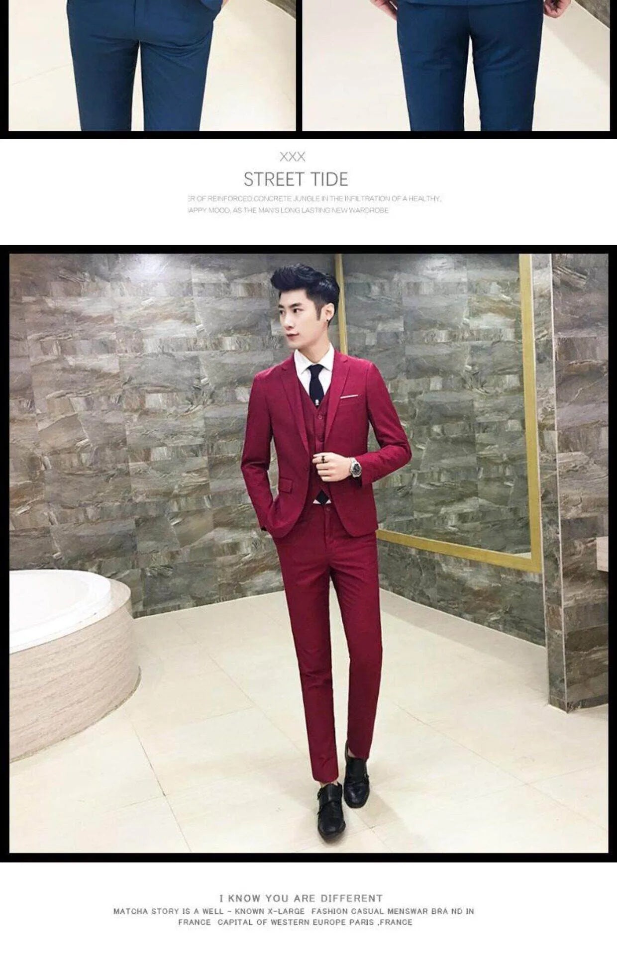 Men's Three-Piece Suit Set Business Formal Tailored Wedding Groomsmen Dress Spring Fashion Urban Polyester Blend Standard Fit