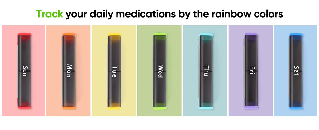 Medicine Box Weekly Pill Organizer Pill Box 7 Day with One-Side Large Openings for Easy to Use Case for Medication Vitamins Fish