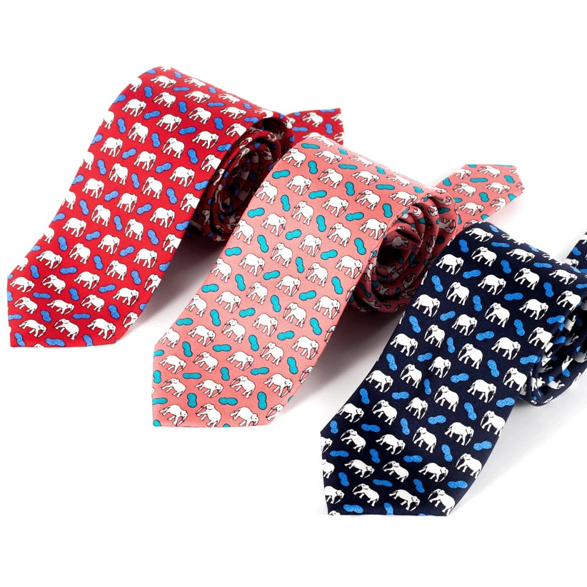 Tailor Smith 100% Silk Ties For Men Handmade Necktie With Animal Pattern Tie Father's Day Birthday Gift Tie