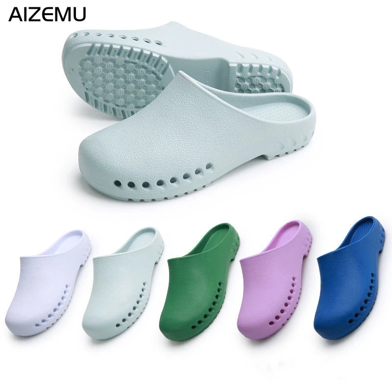 Nurse Shoes Woman Summer Clogs Surgical Shoes Non-slip Operating Room Slipper Lab Slipper Medical shoes for men Breathable