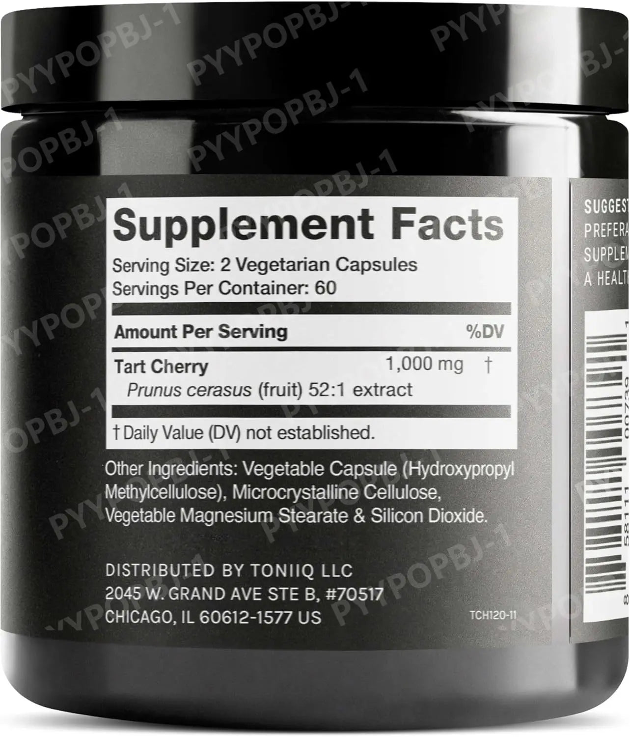 Toniiq Tart Cherry Capsules Ultra High Potency 52:1 Extract - Highly Concentrated - Third-Party Lab Tested for Purity & Quality