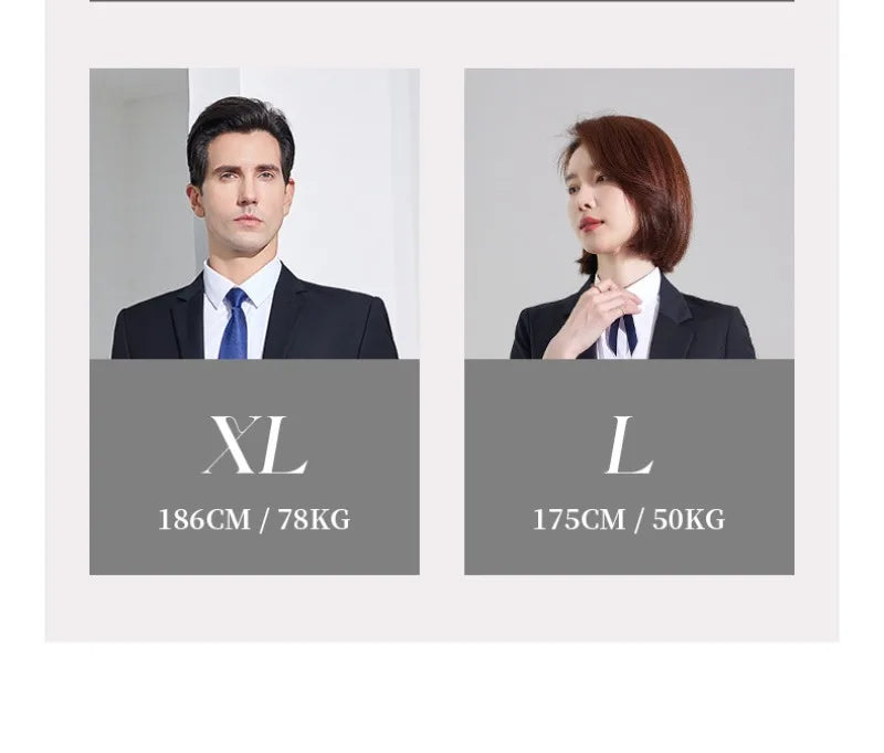 Men's Formal Business Suit Set Black Grey Blue Blazer Pants 2 Piece Work Wear For Office Sales Property 4S Store Staff