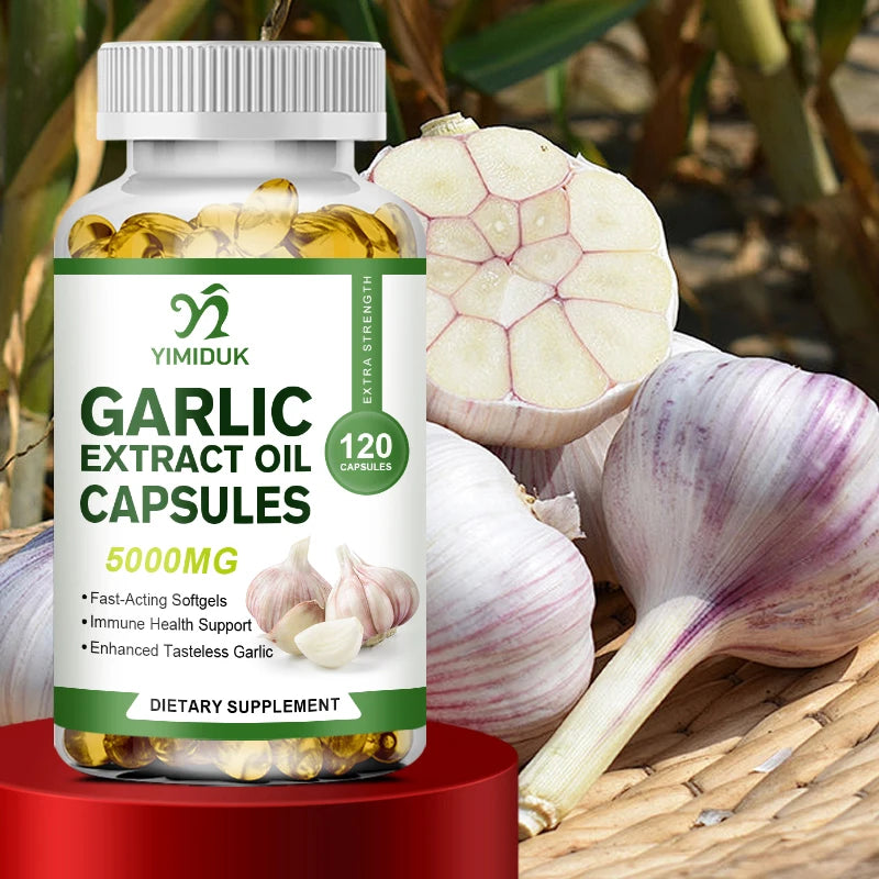 Organic Garlic Oil Extract Capsules Immunity Improves Cardiovascular Function Support Increase Glutathione Level Cellular Detox