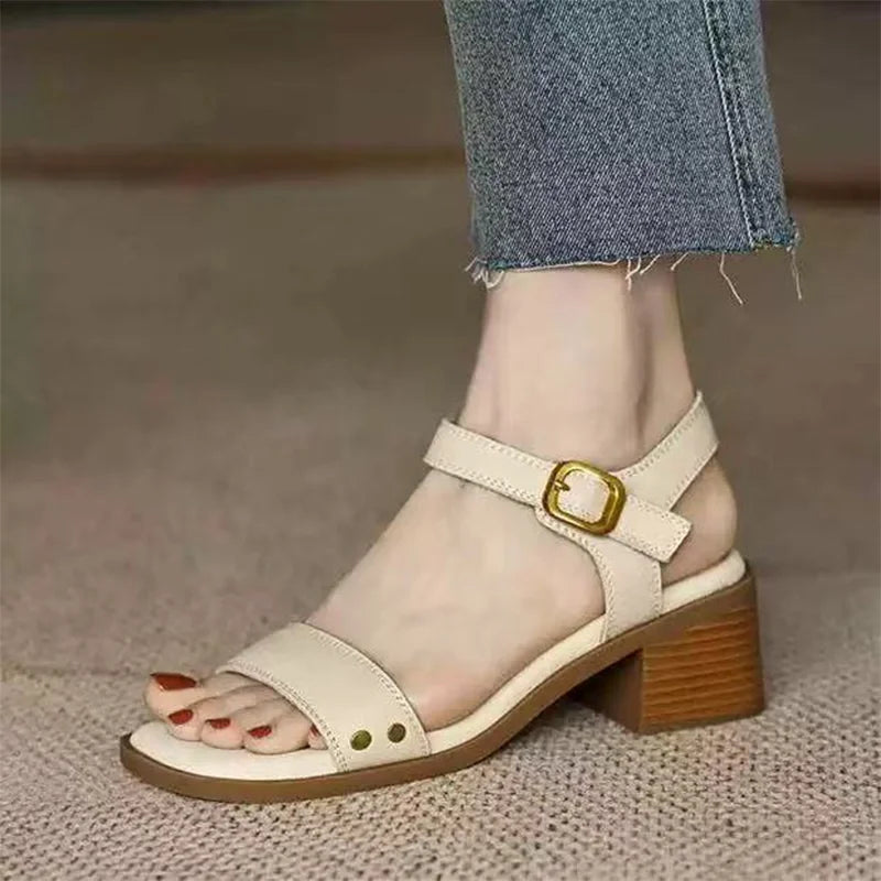 Women's Sandals Sexy High Heels Shoes for Woman Elegant Chunky Shoes New Pumps Party Flip Flops Dress Retro Mujer De Zapatos